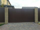 Откатные ворота проёмом 4метра обшитые профлистом