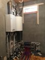 Установка коллектора тёплого пола со смесительным узлом, настенного котла и газового бойлера