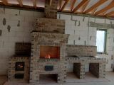 Комплекс барбекю: печь под казан, мангал, стойки для столешницы