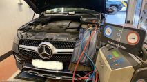Перезаправка системы кондиционирования Mercedes Gle 167, со слов клиента недостаточно холодит, система не справляется
