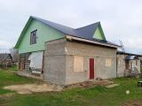 Кладка блока, монтаж кровли. 