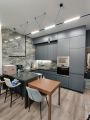 Крашеные фасады, столешница камень Grandex , фурнитура BLUM .