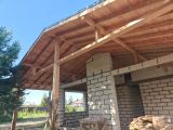 Крыша и пристройка. Чистовая работа видимой части стропил, покрытие Клик фальц, поселок