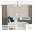 Концептуальное дизайн - предложение для изменения интерьера гостиной. Коллаж 