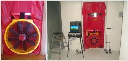 Диагностическая ветровая установка АЭРОДВЕРЬ Blower door RETROTEC 1000 (США) для контроля кратности воздухообмена и воздухопроницаемости ограждающих конструкций зданий/