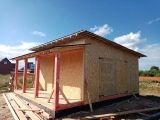 Выполнили монтаж каркасного гаража 6*6 , справились за 2 недели выполнили фундаментные работы залили ленту , собрали каркас , зашили осб , в плане кровли черепица 
