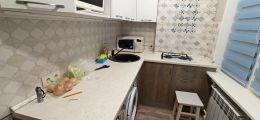Фартук и стена по по гк коробу из плитки 20х40