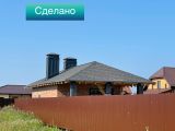 Смонтировли гибкую черепицу. Обратите внимание на цвет черепицы….