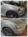 Демонтаж,замена и окрас крыла, восстановление и окрас переднего бампера Mitsubishi outlander XL