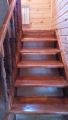 Шлифовка лестницы и покрытие тонированным лаком
