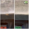 Устранение скола на столешнице до/после