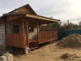 Баня 6*6 сделана из пеноблока, на ленточном фундаменте с пристроенной к ней летней террасой