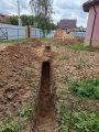 Копка траншеи, прокладка ПНД 32 из колодца