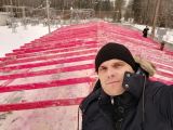 Строительство скатной кровли на электоподстанции в зимний период. 