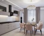 Дизайн кухни с гостиной 25м2 в современном стиле.