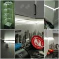 Установка диодного освещения для витрины и кухонного гарнитура.