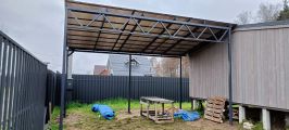 Навес 4х6 м. с подстрапильной фермой