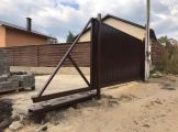 Откатные ворота из профнастила без автоматики с установкой