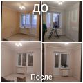 Производила покраску во всей квартире,в некоторых комнатах пришлось красить на три раза,так как стены были очень грязные,вот пример эта кухня 