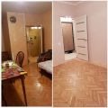 Ремонт квартиры, представлена комната до ремонта и после