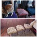 Перетяжка раритетных стульев, стульям 45 лет с момента изготовления 