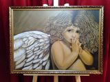 Картина Ангел, холст 50х70, акрил, лак, рама