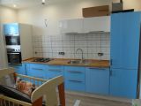 Установка кухни из IKEA + сращивание двух двухметровых столещниц, шпонированных дубом с установкой