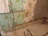 Штробление труб водоснабжения под душевую кабину, умывальников и стиральной машины. 