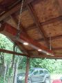 Люстра из бруса в открытую беседку