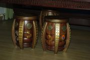 Банкетки. Стиль - японская этника. Материал - орех-эмаль-бронзовое литье.